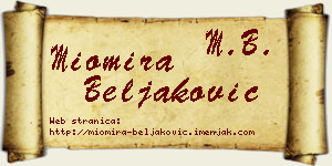 Miomira Beljaković vizit kartica